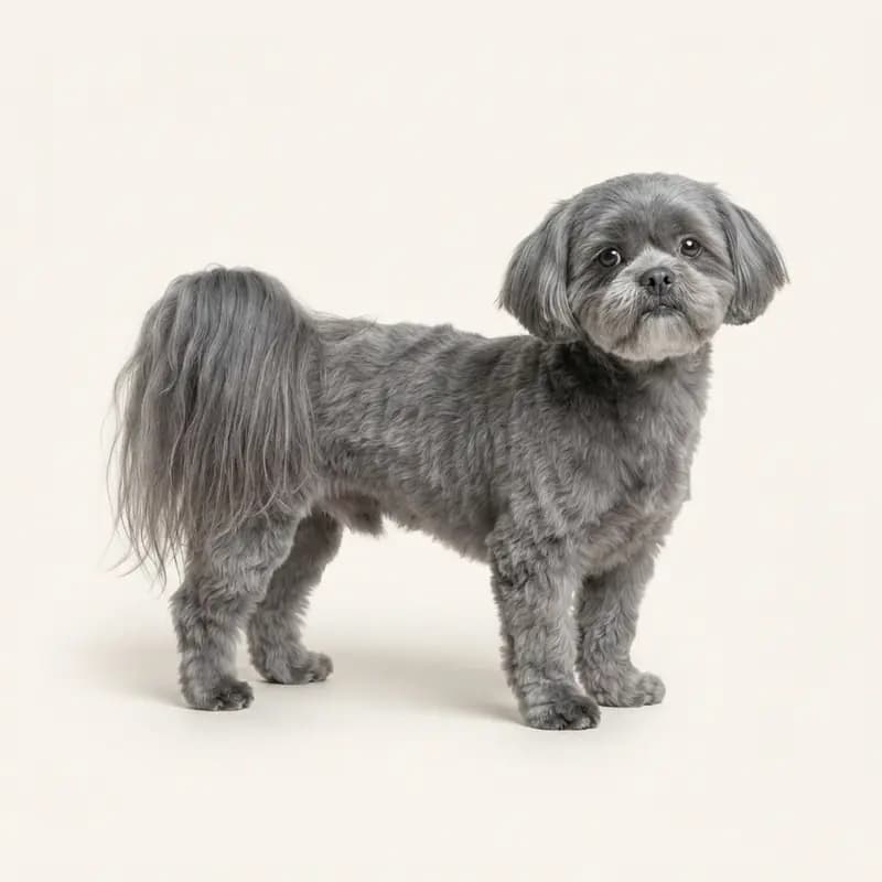 Voksen Shih Tzu i Blå
