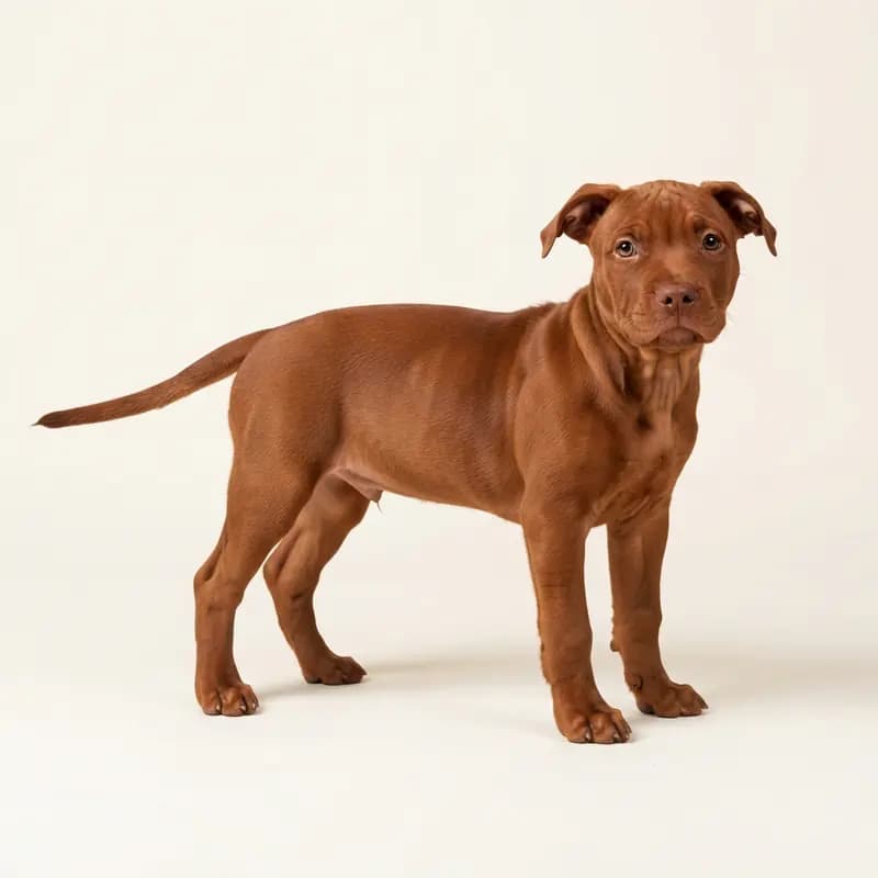 Amerikansk Staffordshire Terrier Welpe in Rød