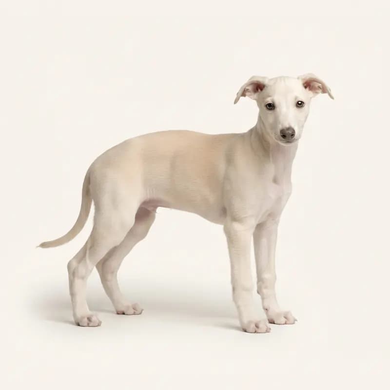 Whippet Welpe in Creme