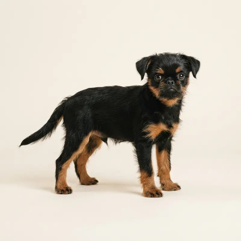 Brusselse Griffon Welpe in Zwart met tan