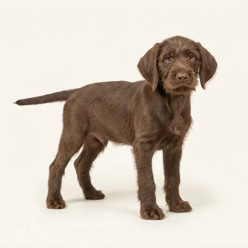 Pudelpointer Welpe in Brun