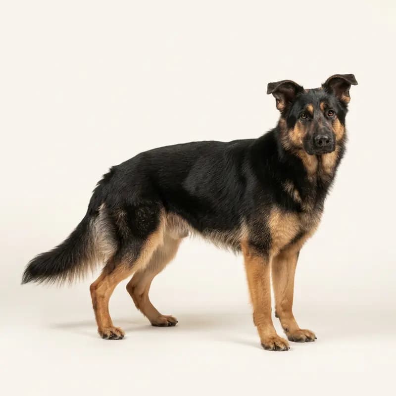 Voksen Gammel tysk schæferhund i Sort med tan