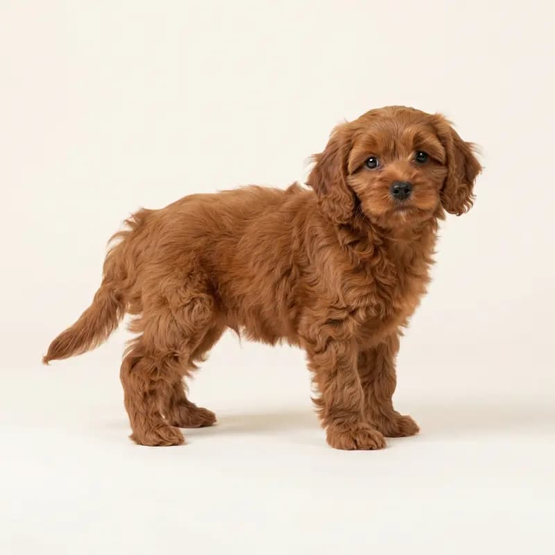 Cavapoo Welpe in Rød