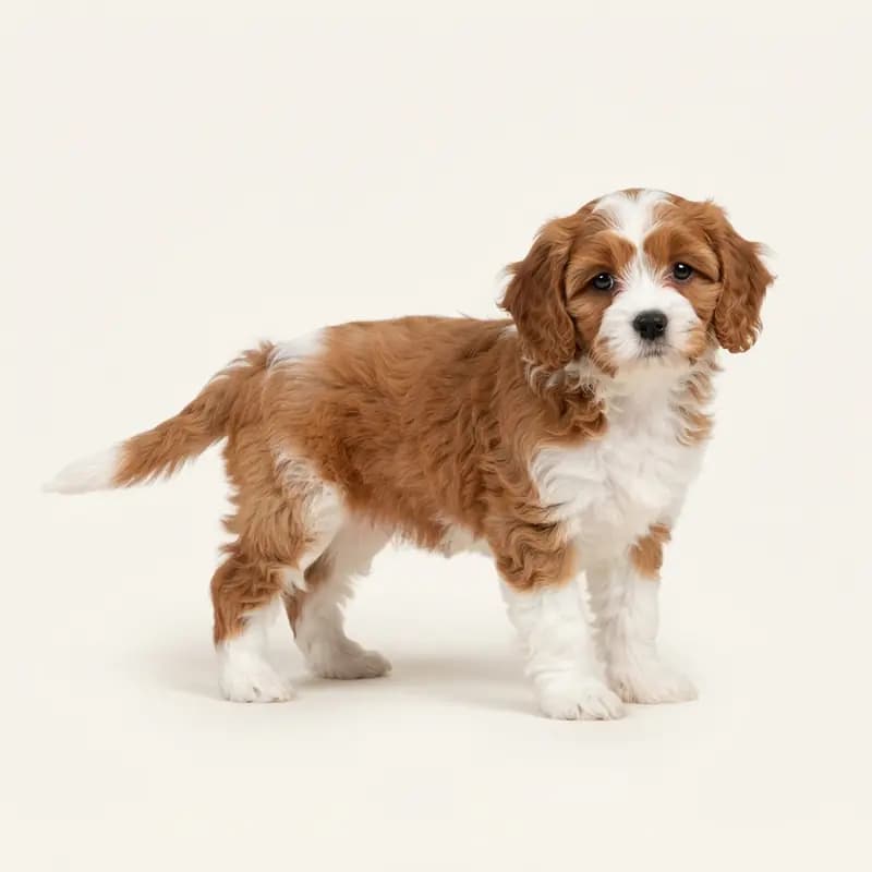 Cavachon Welpe in Rød-hvid