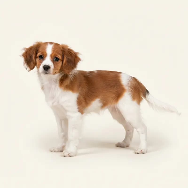 Phalene, Continental Toy Spaniel Welpe in Rød-hvid