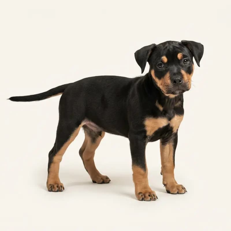 Amerikansk Staffordshire Terrier Welpe in Sort med tan