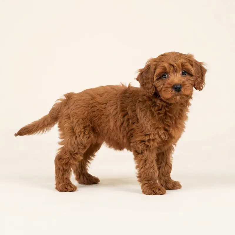 Shihpoo Welpe in Rød