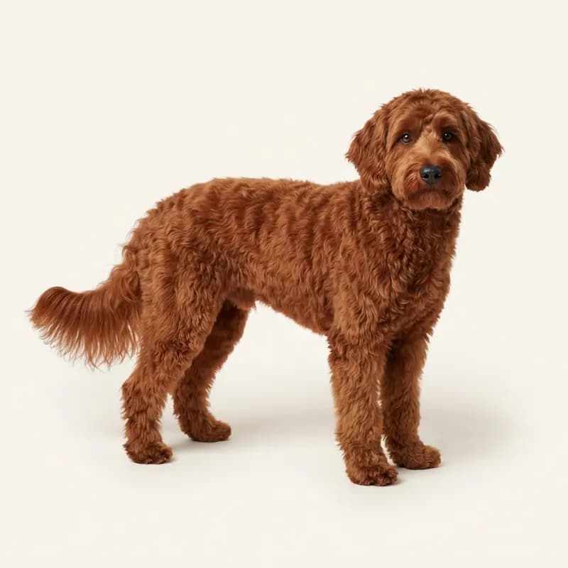 Volwassen Aussiedoodle in Rood