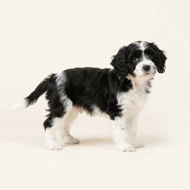 Cavachon Welpe in Sort-hvid
