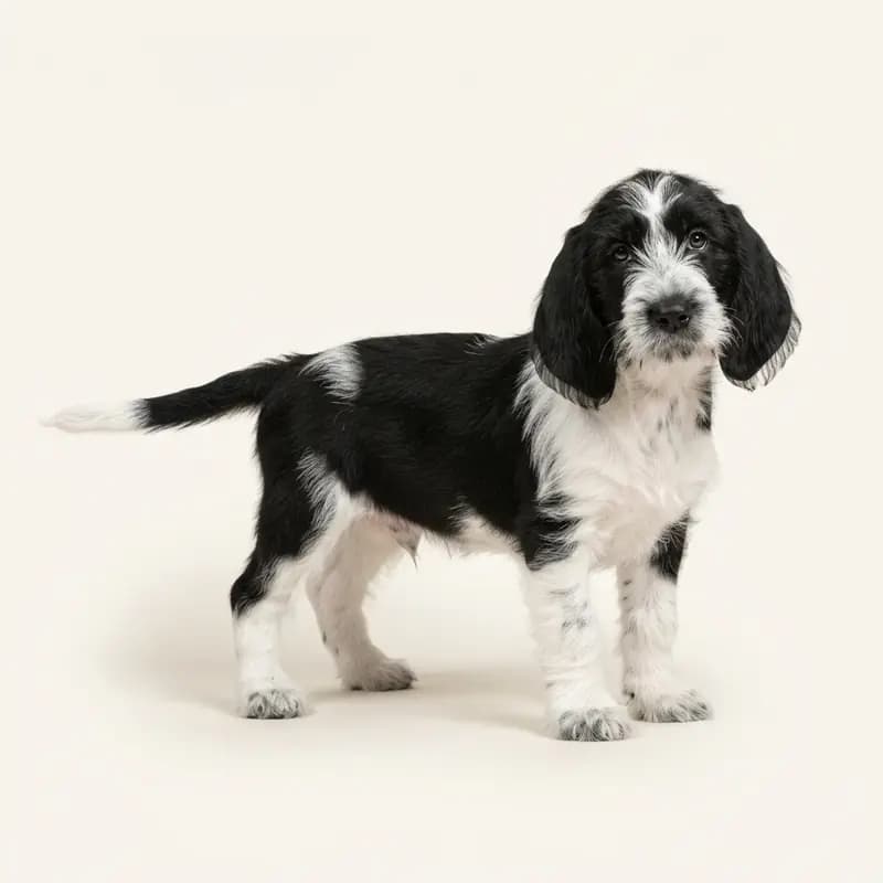 Grand Basset Griffon Vendéen Welpe in Zwart-wit