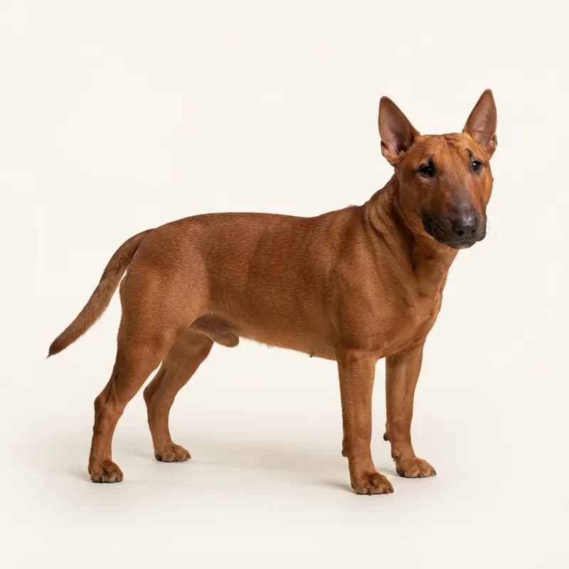 Kırmızı renginde yetişkin Bull Terrier