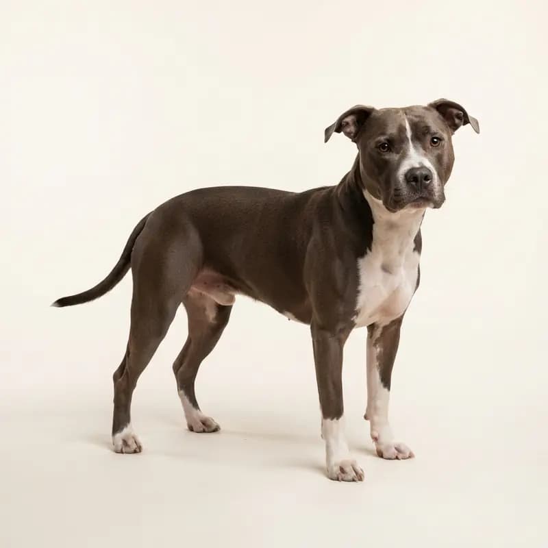 Volwassen Amerikaanse Pitbullterriër in Tweekleurig