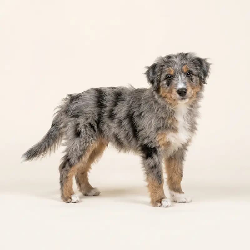 Berger des Pyrénées (langharig) Welpe in Blue merle