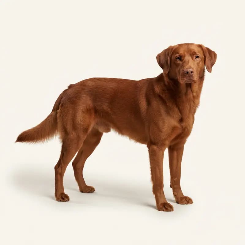 Volwassen Aussiedor (Australische herder x labrador) in Rood