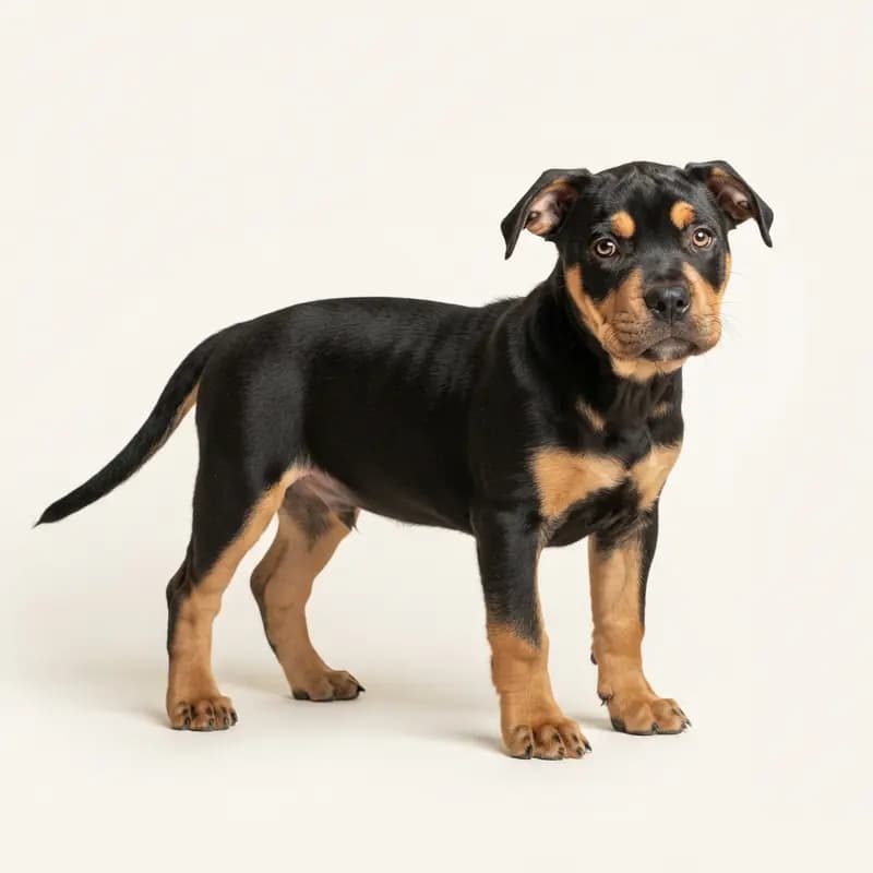 American Bully Welpe in Noir et feu