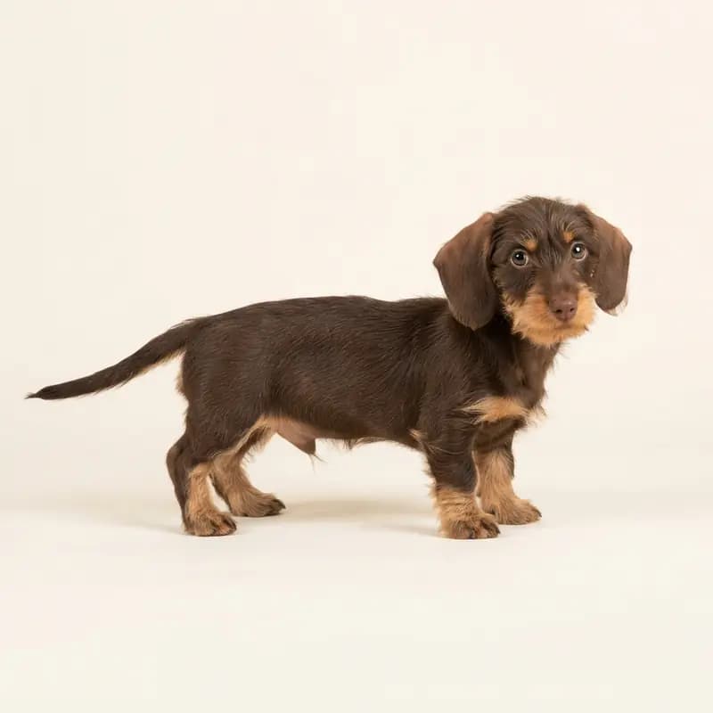 Gravhund (trådhåret) Welpe in Brun med tan