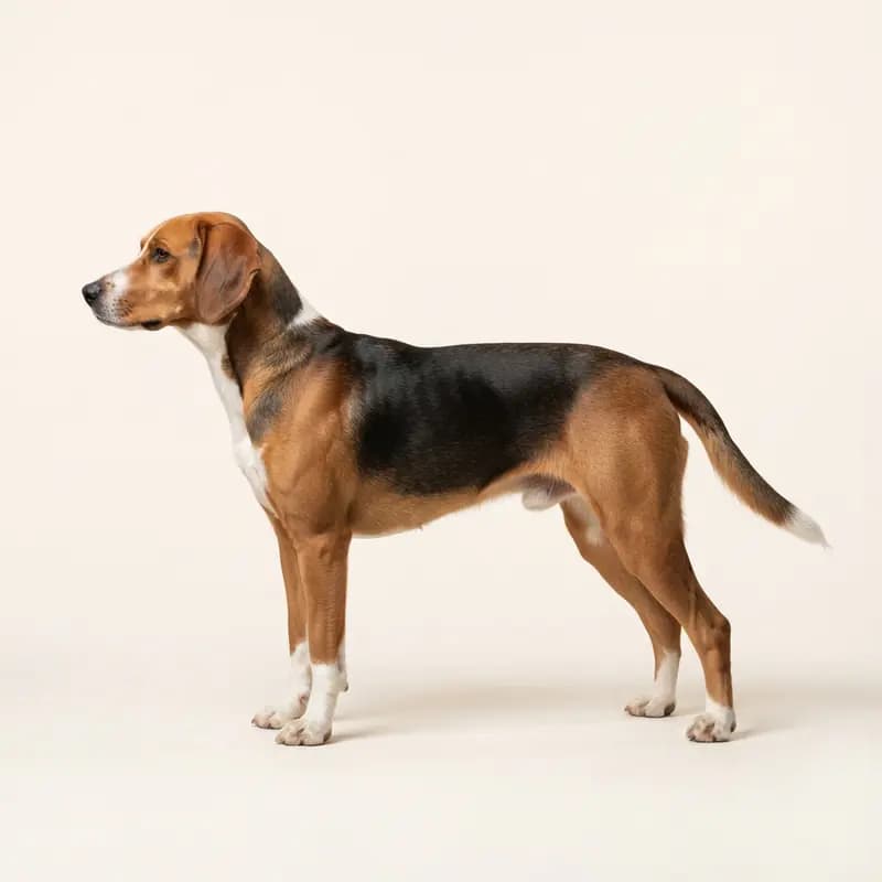 Finsk hund (Suomenajokoira) med Glathåret