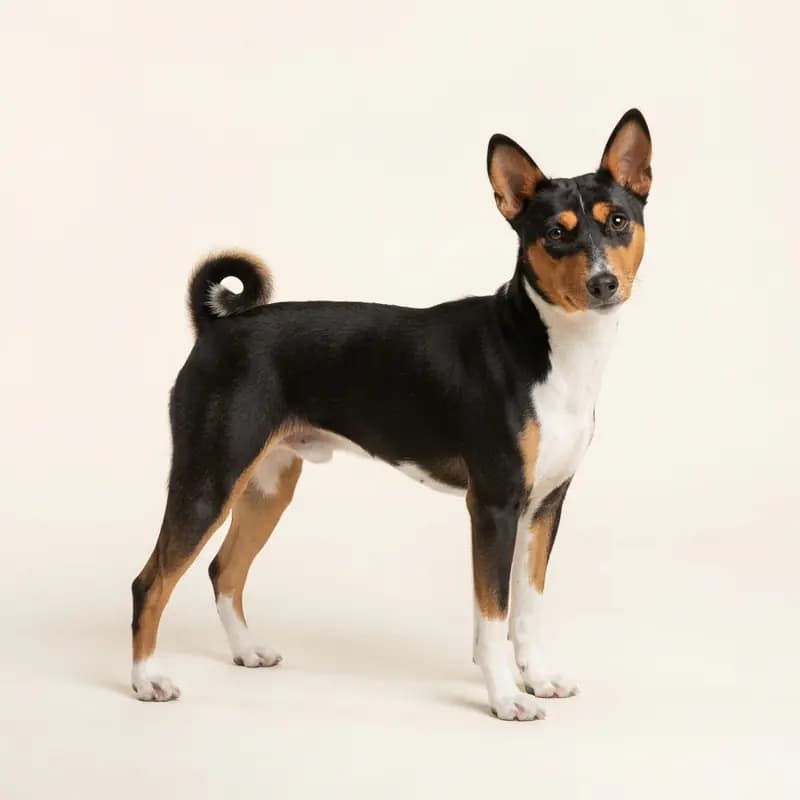 Volwassen Basenji in Driekleurig