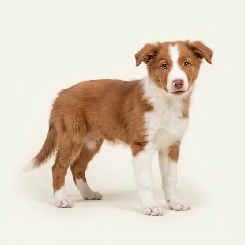 Koolie (australsk Koolie) Welpe in Rød-hvid