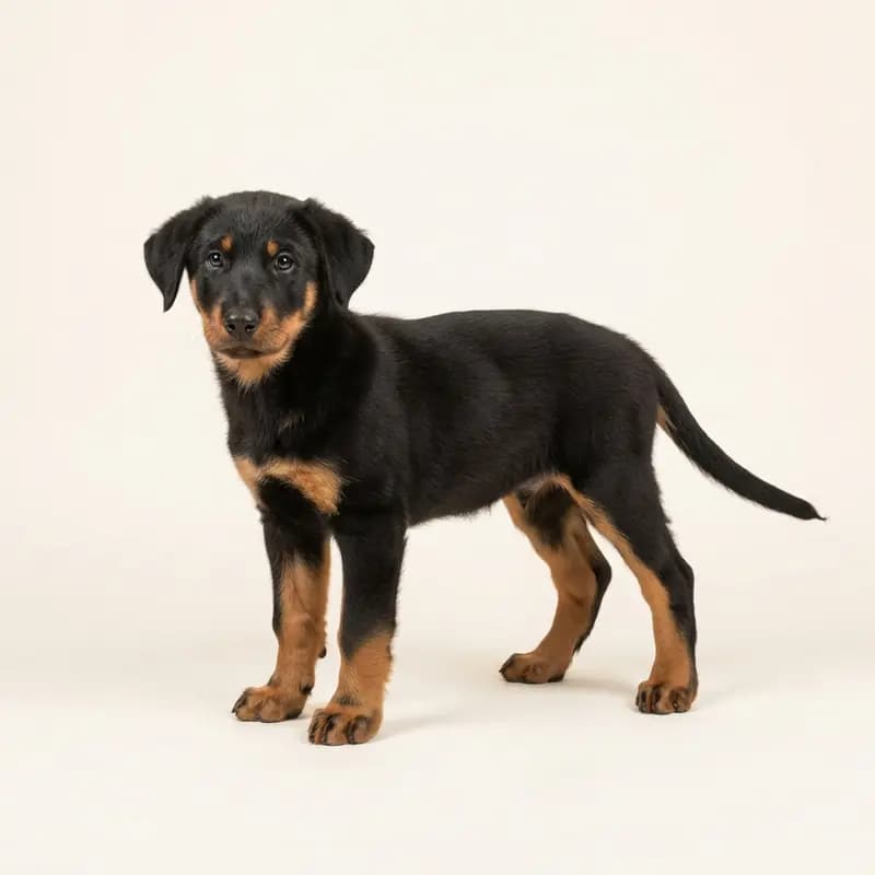 Beauceron Welpe in Sort med tan