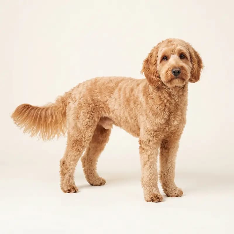 Kayısı renginde yetişkin Labradoodle