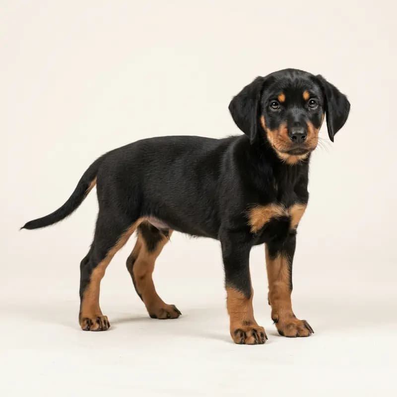 Jura Laufhund Welpe in Sort med tan