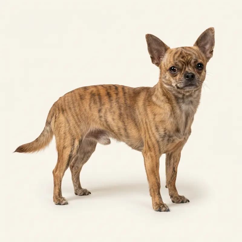 Çizgili (brindle) renginde yetişkin Chihuahua
