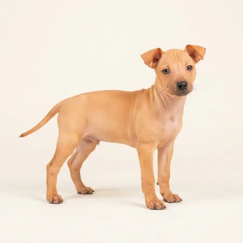 Amerikansk hårløs terrier Welpe in Abrikos