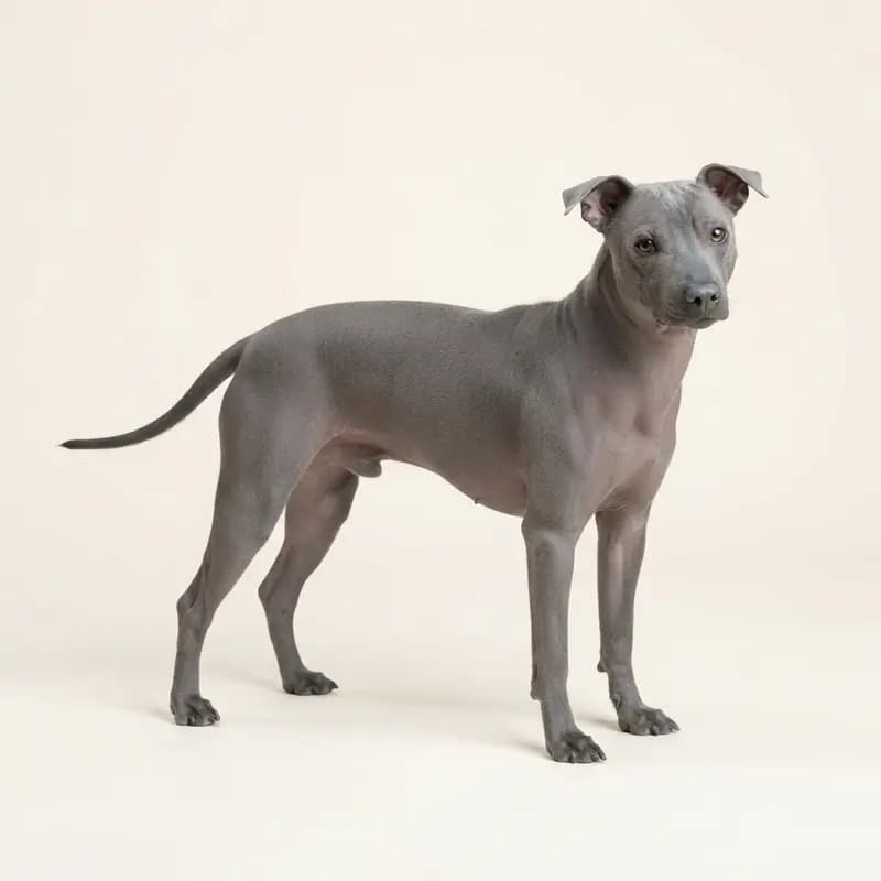 Voksen Amerikansk hårløs terrier i Blå