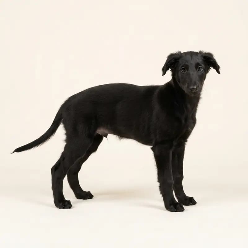 Silken Windhound Welpe in Zwart