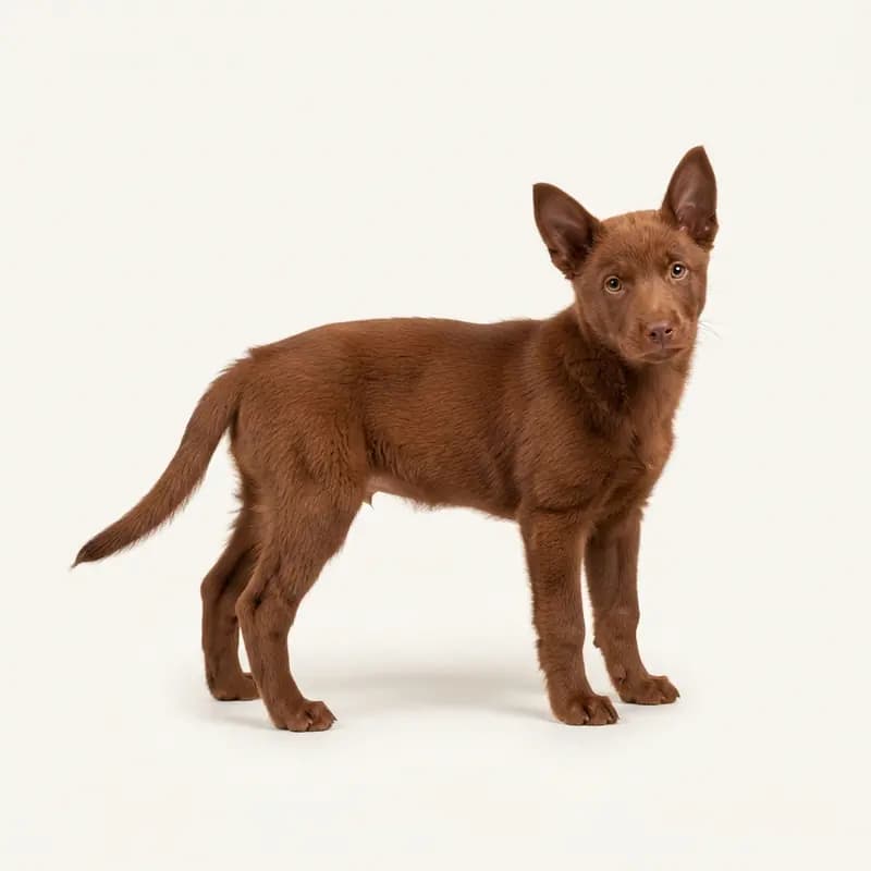 Çalışan Kelpie Welpe in Kırmızı