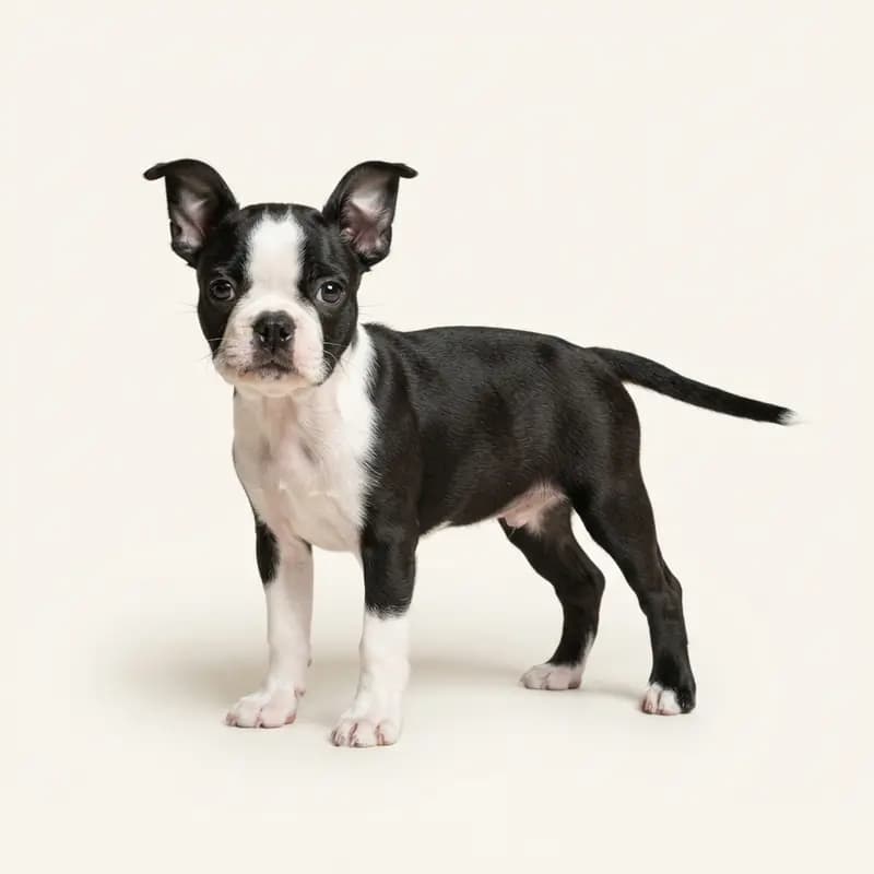 Boston Terrier Welpe in Sort-hvid