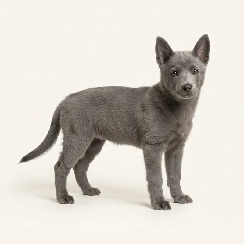 Norveç Lundehund Welpe in Gri