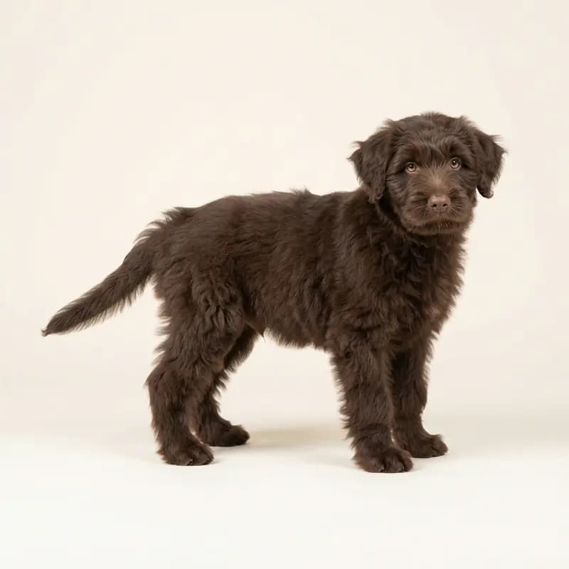 Bouvier des Flandres Welpe in Chokoladebrun