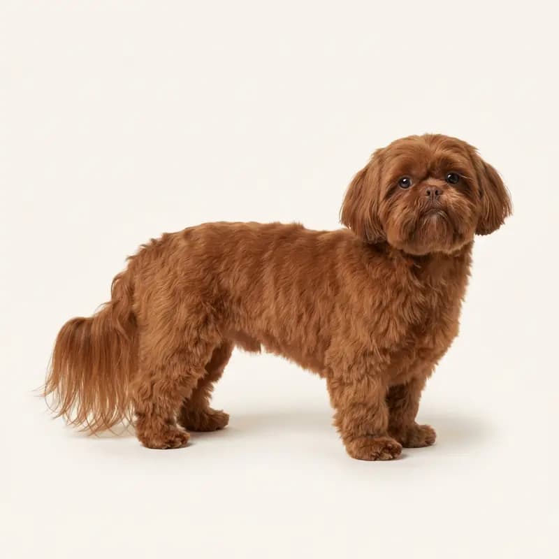Voksen Shih Tzu i Rød