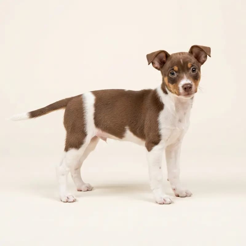 Rat Terrier Welpe in Marron et blanc