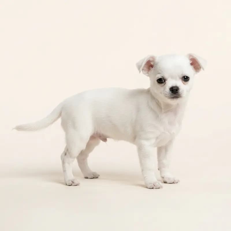 Chihuahua Welpe in Beyaz