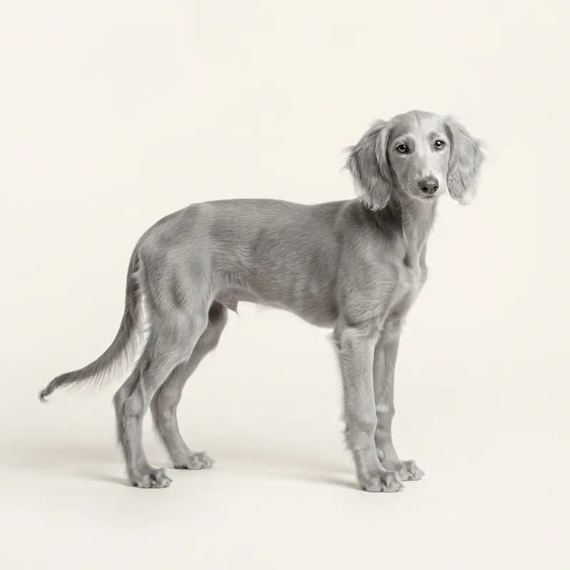 Saluki Welpe in Sølv