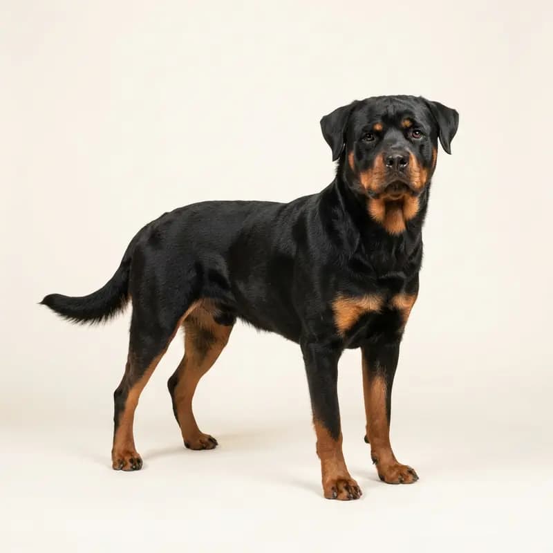 Voksen Rottweiler i Sort med tan