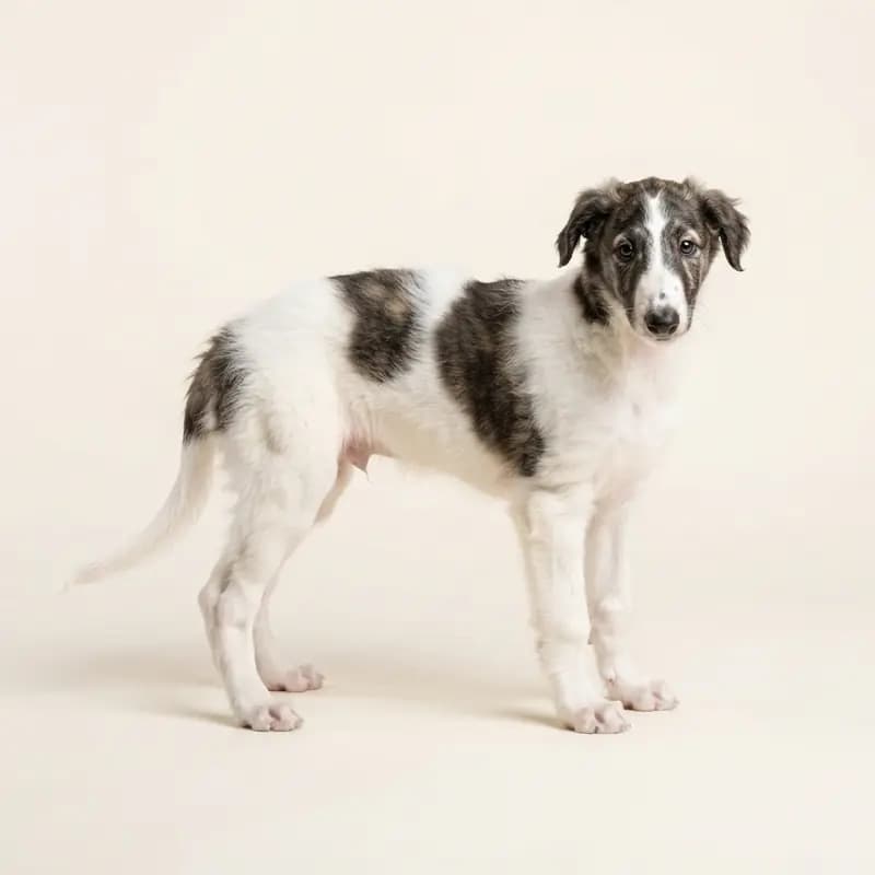 Barzoi Welpe in Bont