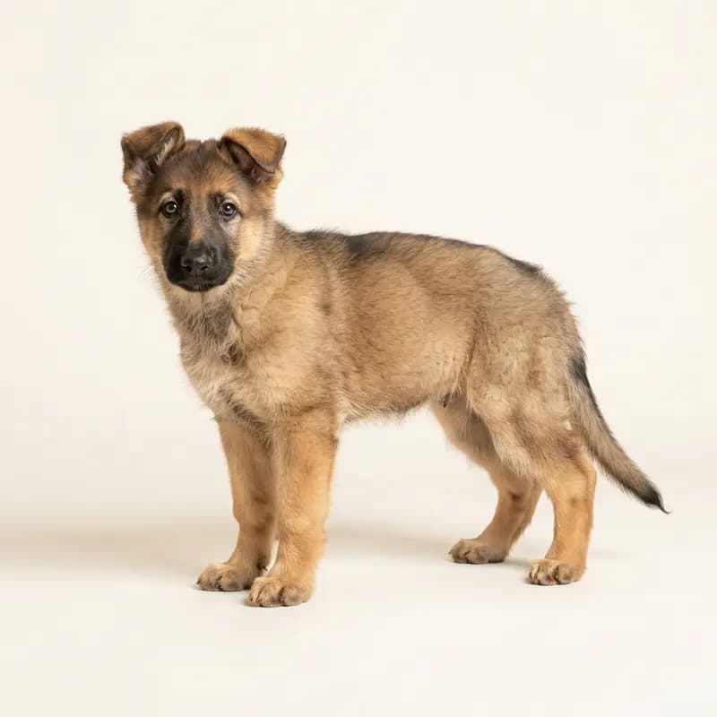 Gammel tysk schæferhund Welpe in Sable