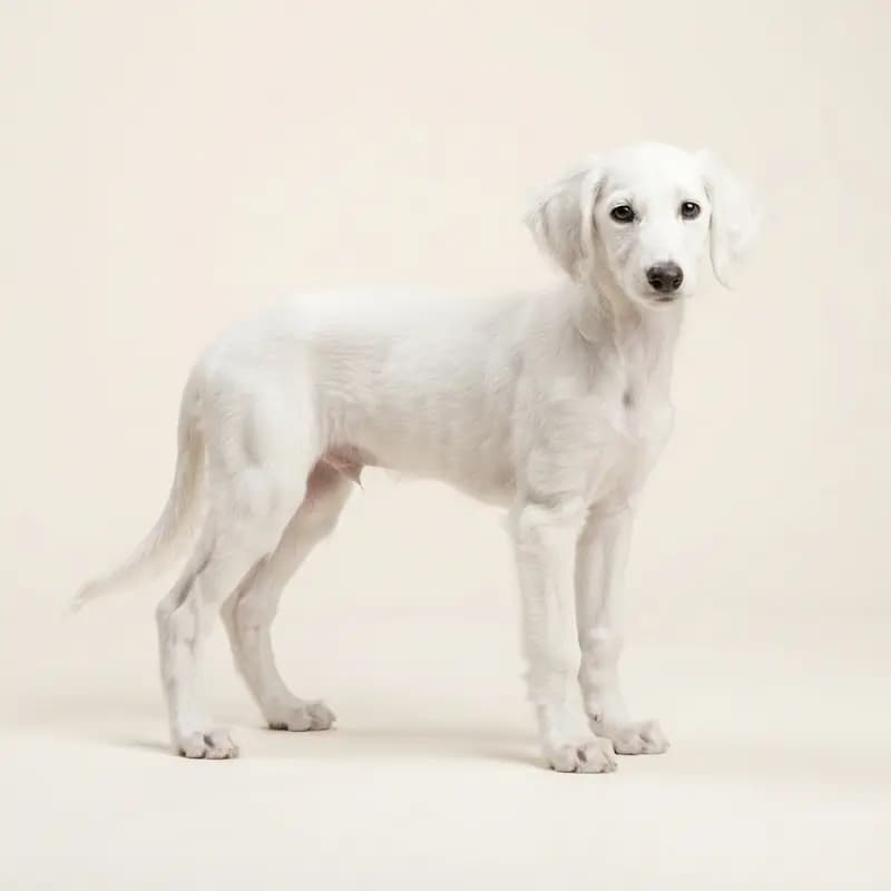 Saluki Welpe in Hvid