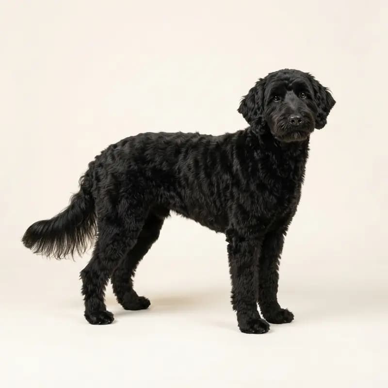 Siyah renginde yetişkin Labradoodle