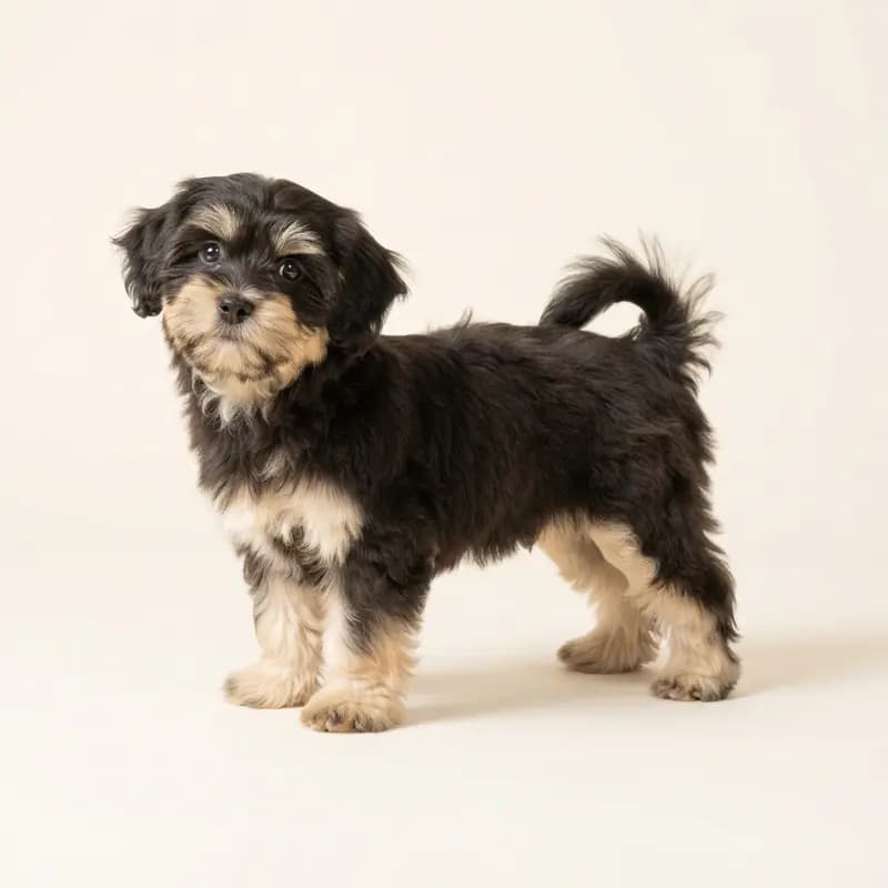 Lhasa Apso Welpe in İki renkli