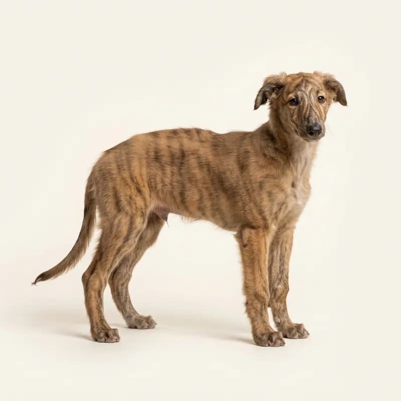 Barzoi Welpe in Gestroomd