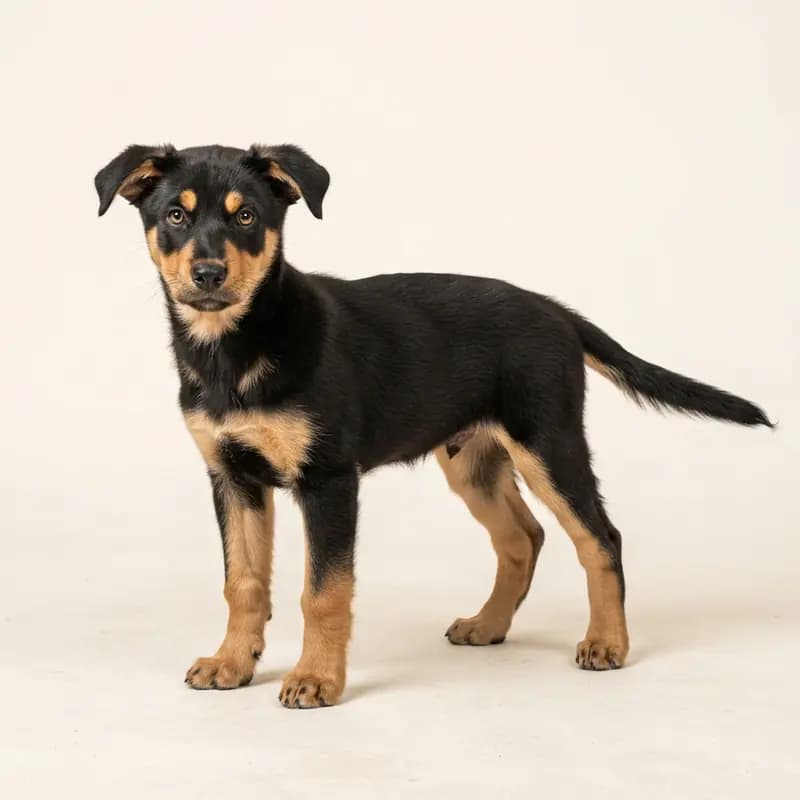 Carolina Dog Welpe in Zwart met tan