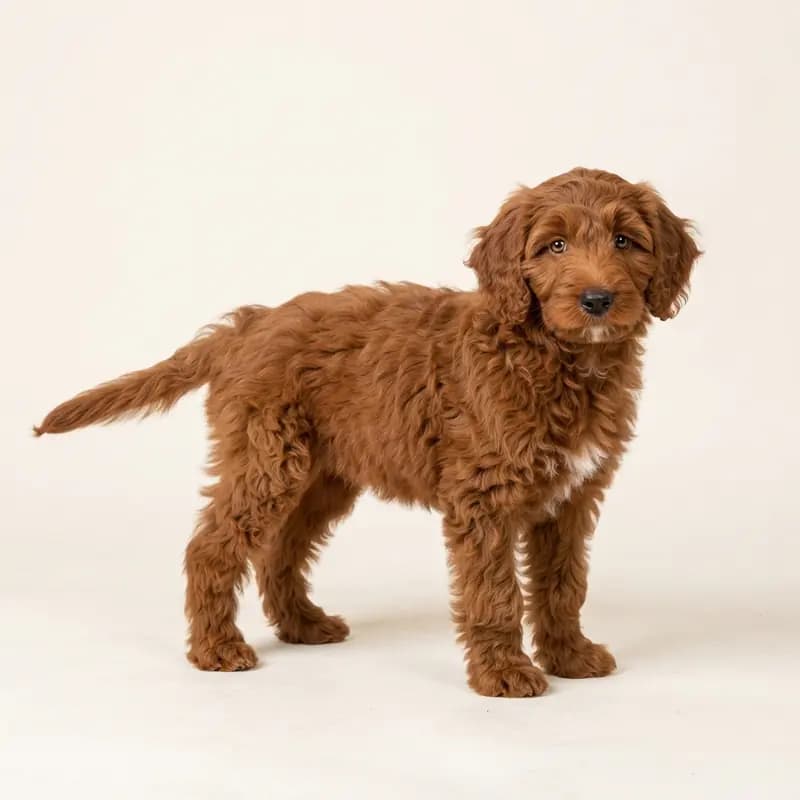 Aussiedoodle Welpe in Rood