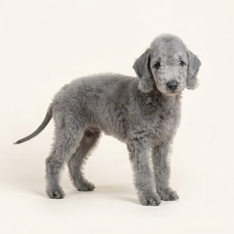 Bedlington Terrier Welpe in Bleu