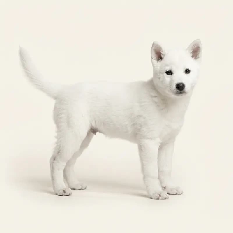 Kishu Welpe in Hvid
