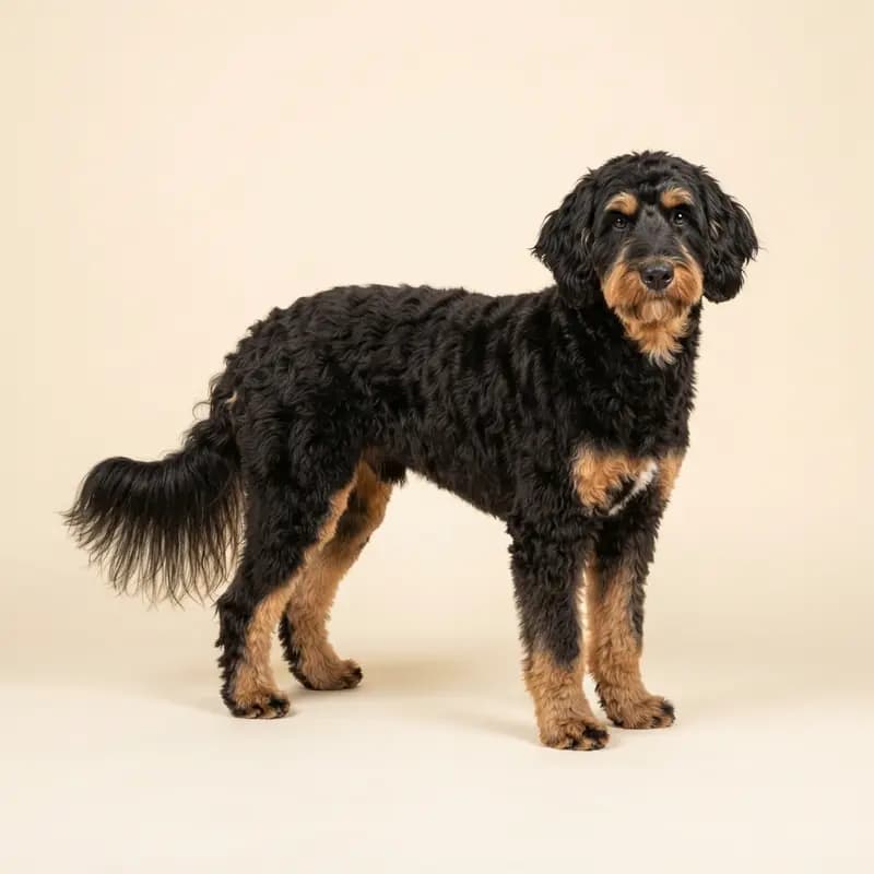 Voksen Bernedoodle i Sort med tan